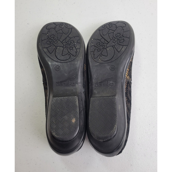 Dansko Olivia Black Gold Shoes Loafers Snake Print Comfort Shoes Women's Size 38 - Picture 4 of 13